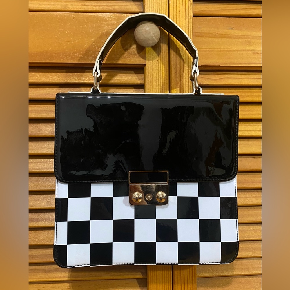 Pleather, checkerboard purse by JNS